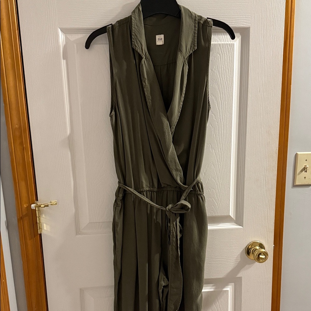 GAP Olive Green Sleeveless Jumpsuit